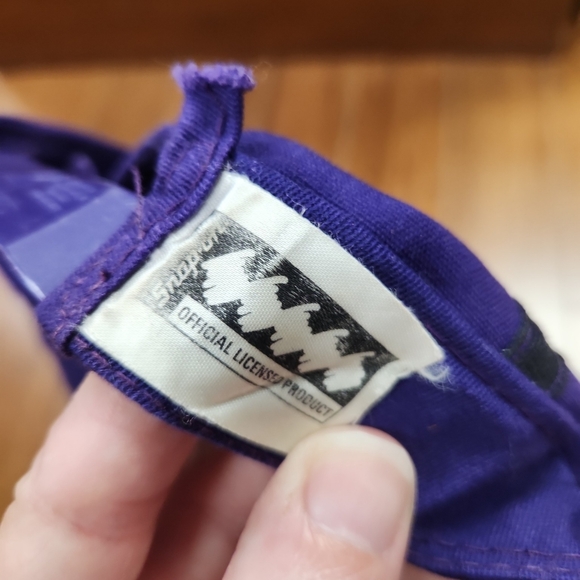 Vintage Snap-on Tools Hat 90s Purple Snapback Cap Brown Suede Brim - Picture 4 of 6